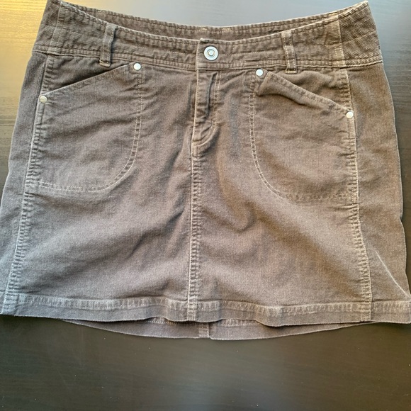 Kühl Mountain Culture Brown/Gray Corduroy Y2K Mini Skirt size 12 EUC - Picture 2 of 8